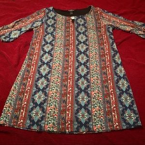 2XL Multi-Colored with 3/4 sleeve Dress